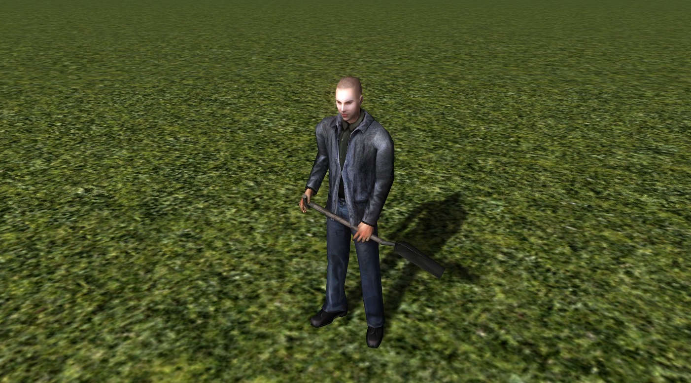 IN Fireman Holding Shovel